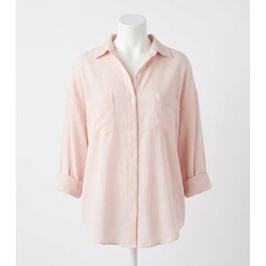 NEW Z SUPPLY lalo gauze button up top in pink sky